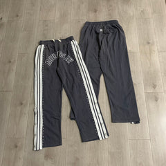 Rough Play Rhinestone Track Pants Grey