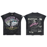 Vintage Washed Black Eagle Tour Graphic Oversized T‑Shirt