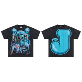Jellybean Electric Skull Astronaut Graphic Oversized T‑Shirt