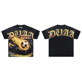 Vintage Soccer Fire Graphic Oversized T‑Shirt