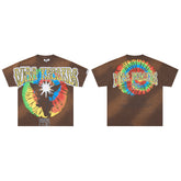Brown Tie‑Dye Vintage Records 1993 Graphic Oversized T‑Shirt