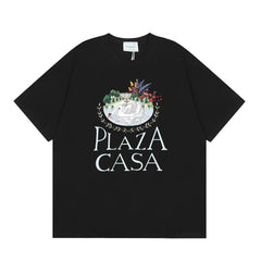 Casablanca Plaza Casa Floral Fountain T-Shirt - Black