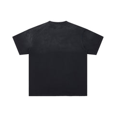 Black Vintage Racing Car DUAA Flame Graphic Oversized T‑Shirt