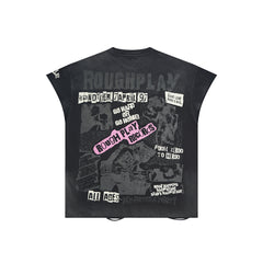 Vintage Washed Black Eagle Tour Graphic Oversized T‑Shirt