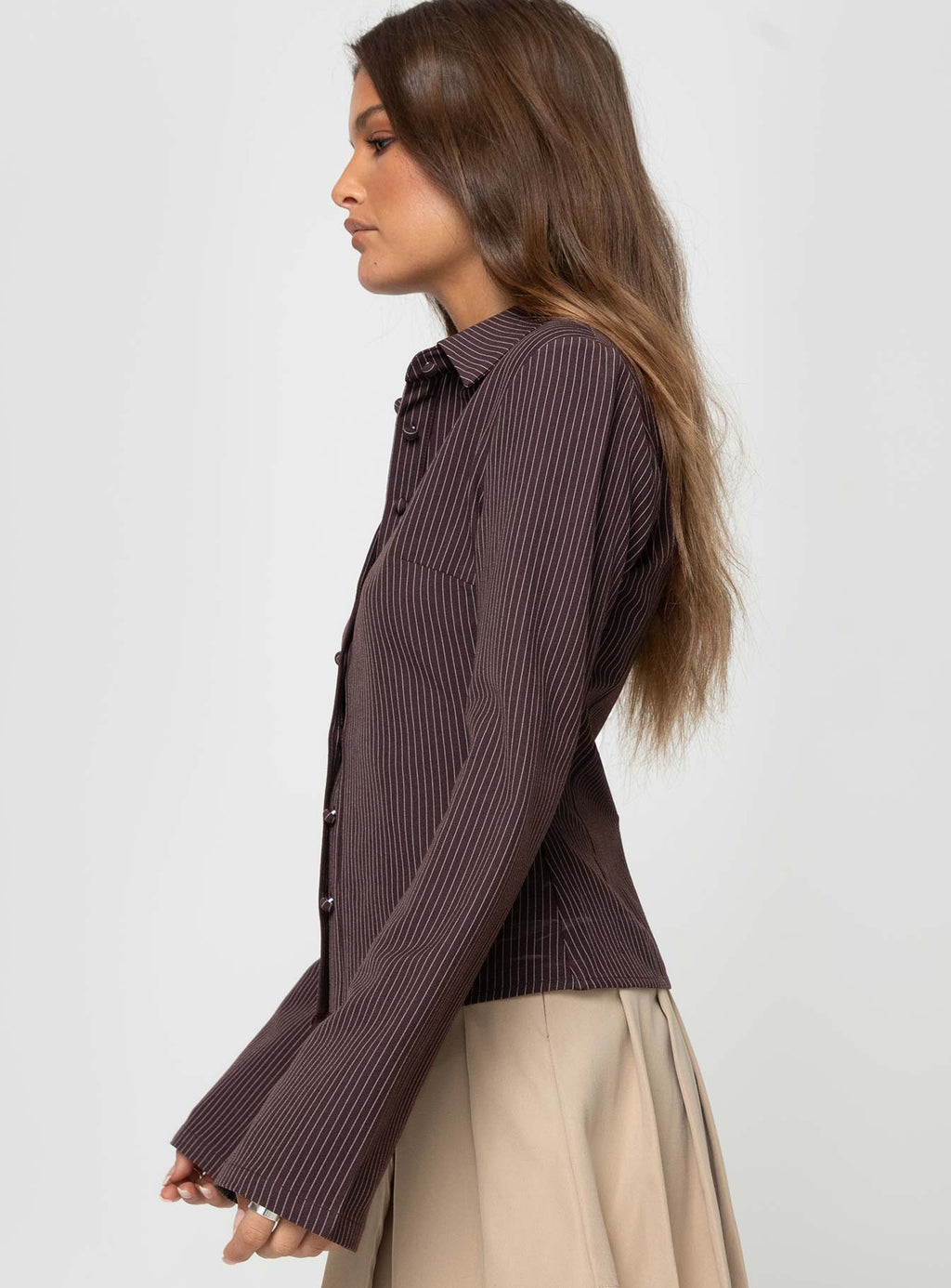 Pinstripe Shirt Brown