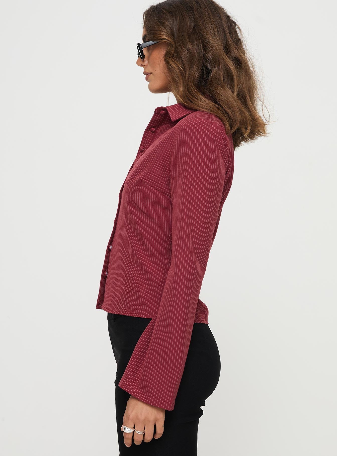 Pinstripe Shirt Red