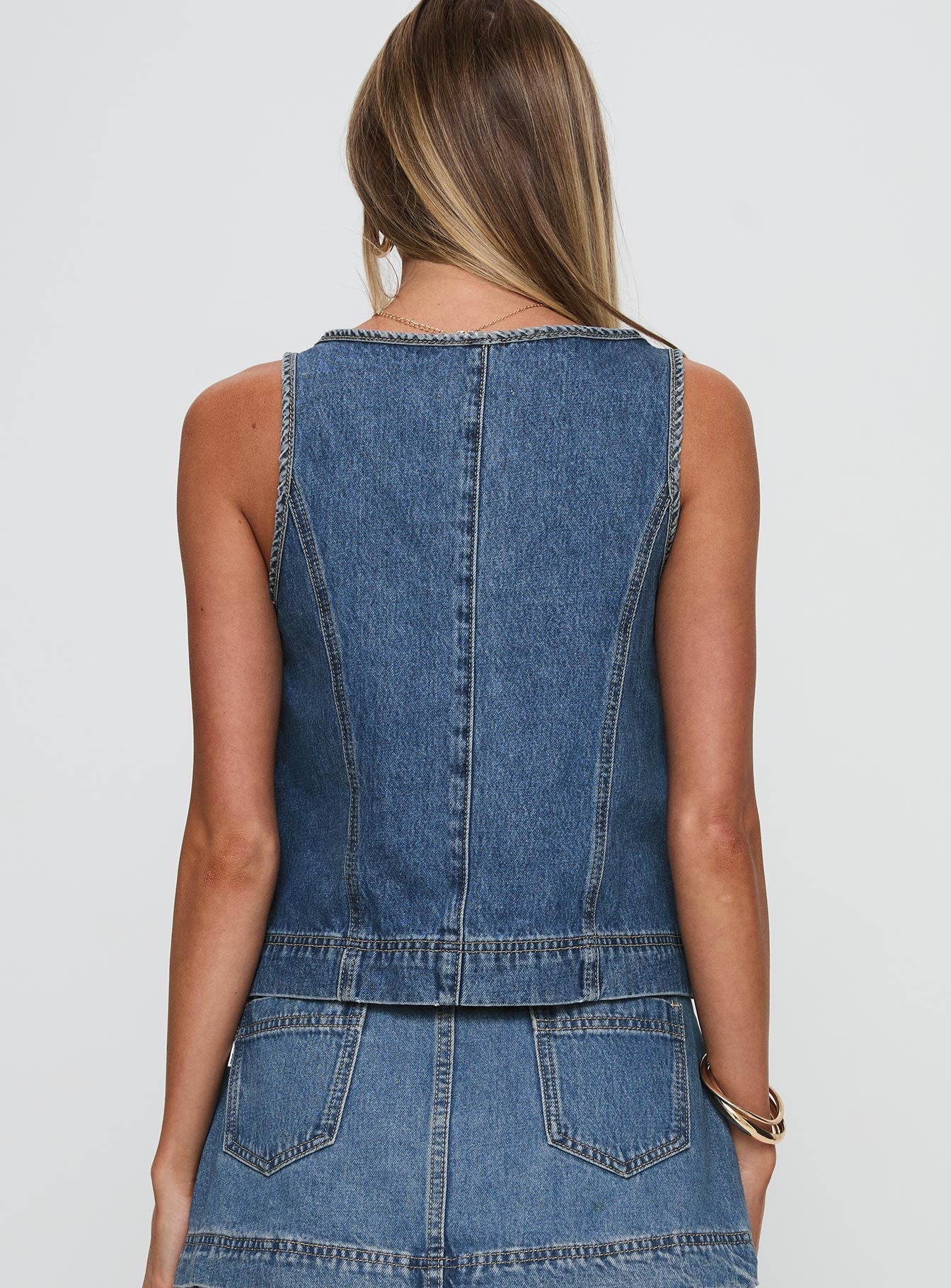 Denim Tie Top Mid Wash