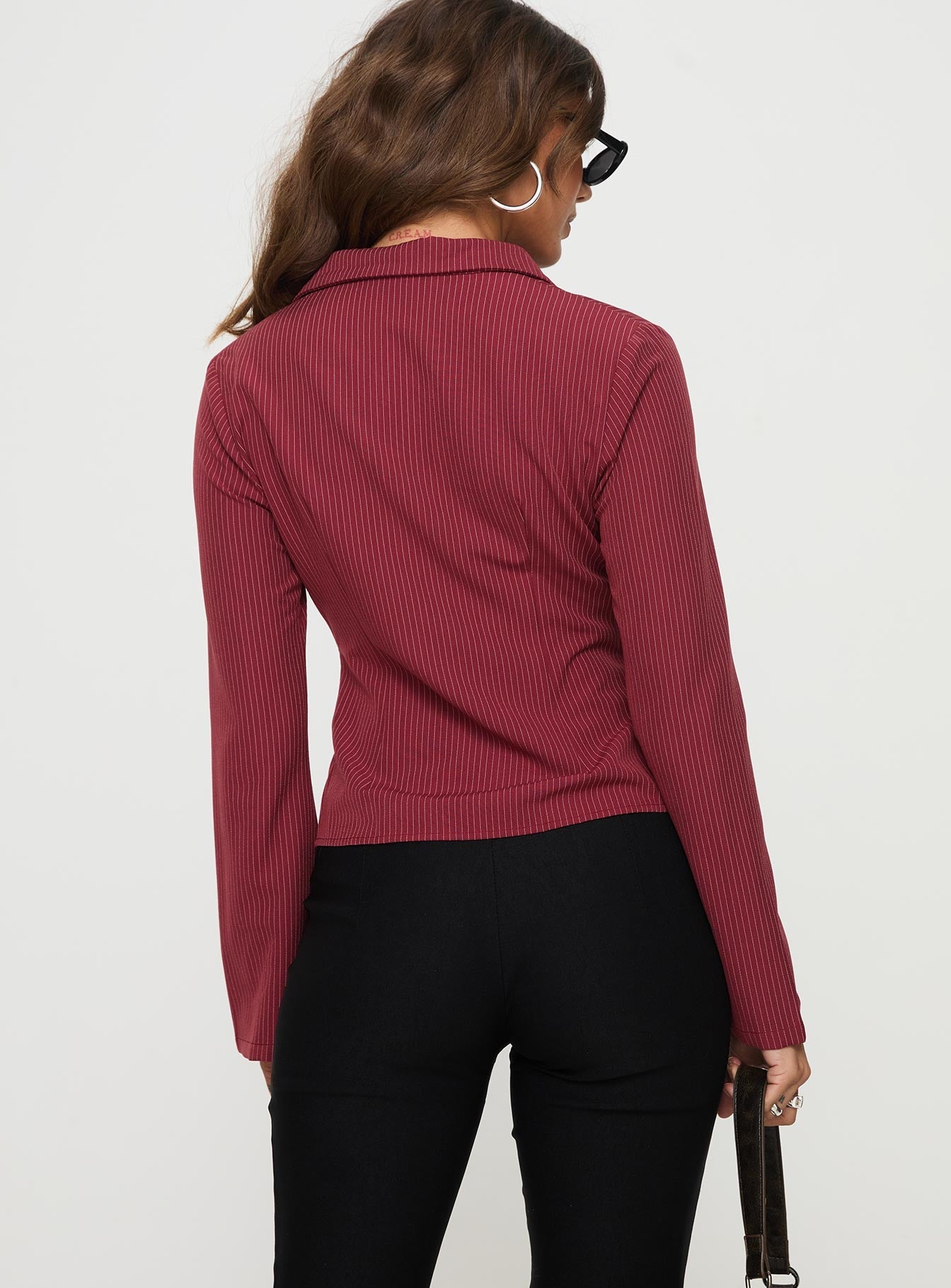 Pinstripe Shirt Red