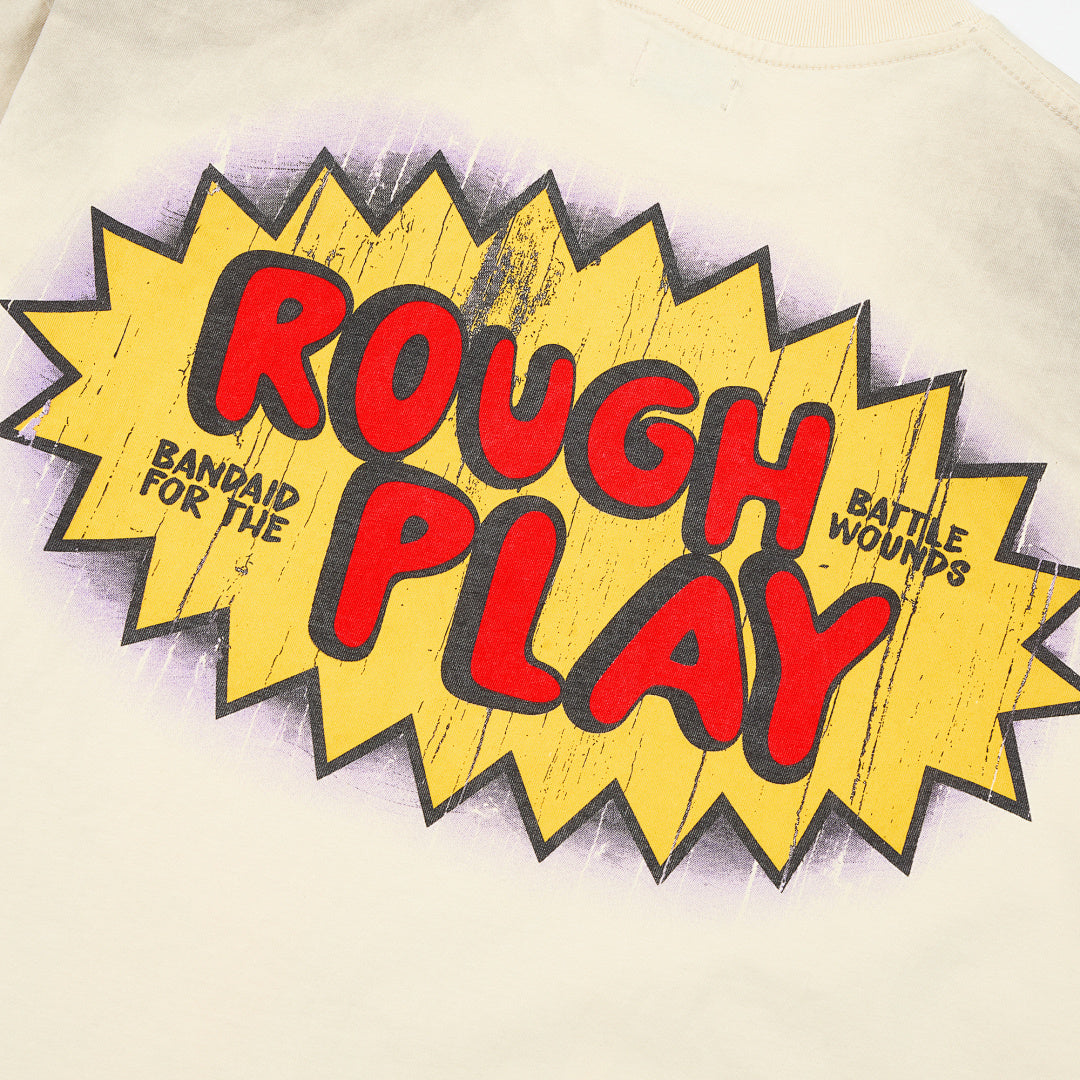 Roughplay Vintage Comic Graphic Long Sleeve Tee Men Oversized Streetwear Top