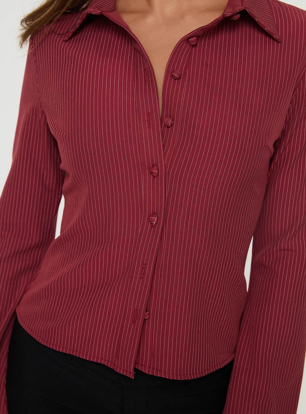 Pinstripe Shirt Red