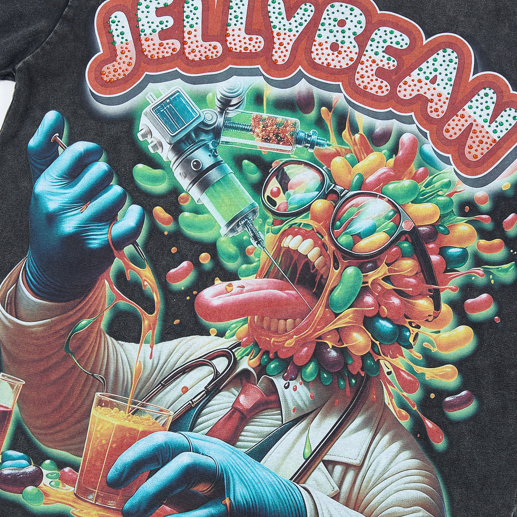 Jellybean Surreal Candy Monster Graphic Oversized T‑Shirt