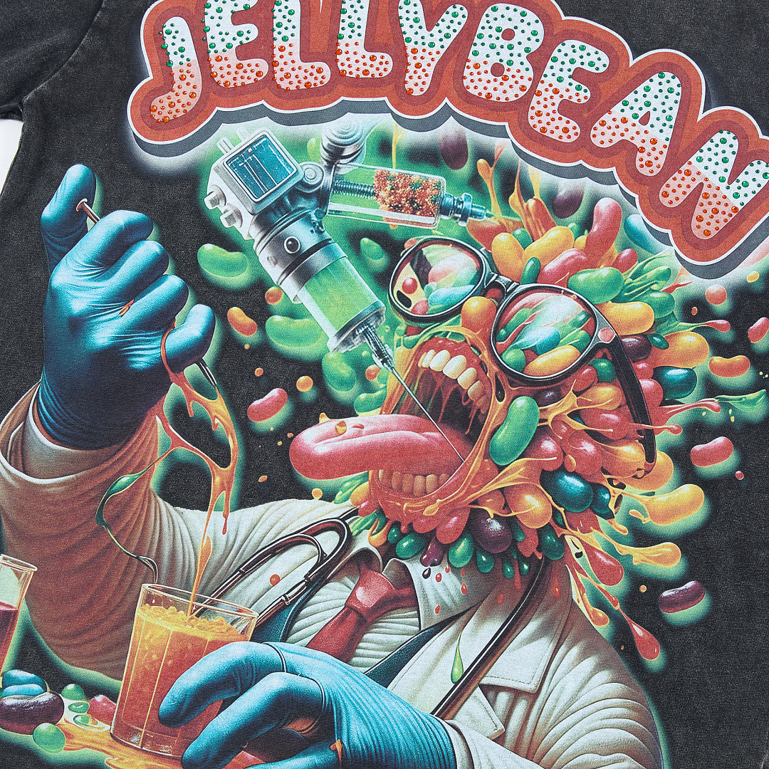 Jellybean Surreal Candy Monster Graphic Oversized T‑Shirt