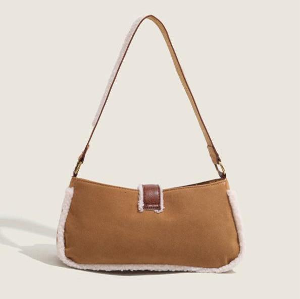 Retro versatile shoulder plush bag