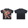 Black Vintage Boxing Bulldog Graphic Oversized T‑Shirt