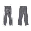 Grey Side Stripe Gothic Letter DUAA Wide Leg Track Pants