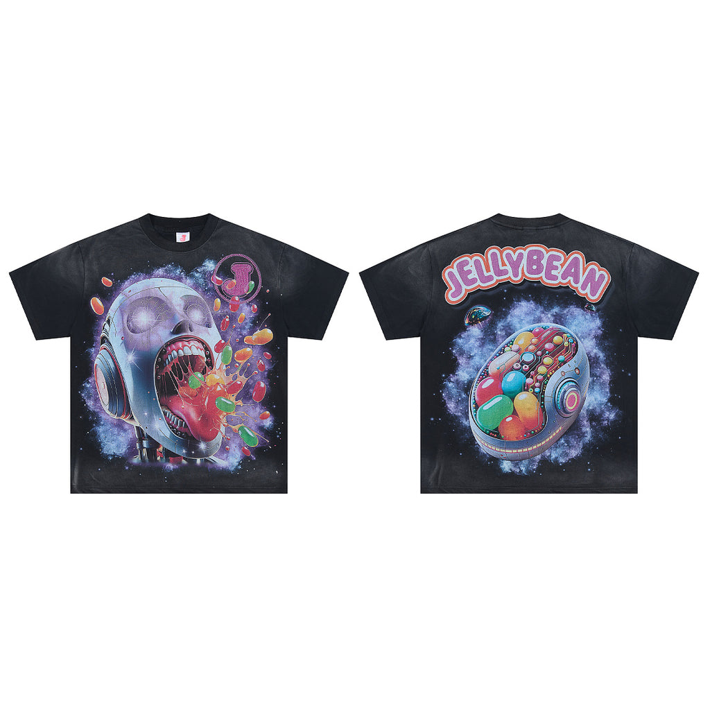 Jellybean Alien Cosmic Graphic Oversized T‑Shirt