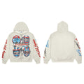 Off‑White Vintage Racing Helmet Graphic Oversized Zip‑Up Hoodie