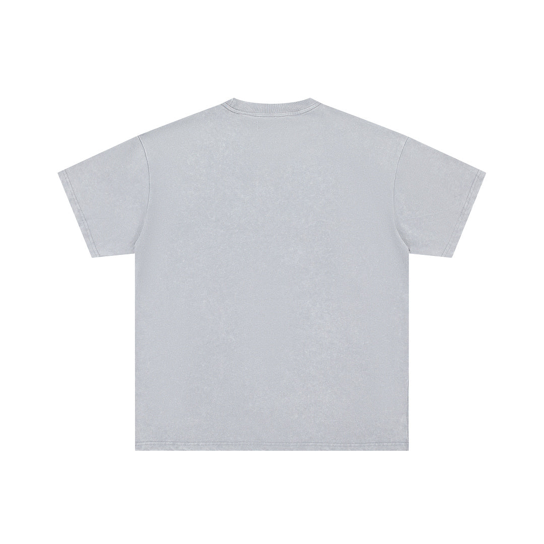 Light Grey Vintage Roaring Tiger Graphic Oversized T‑Shirt