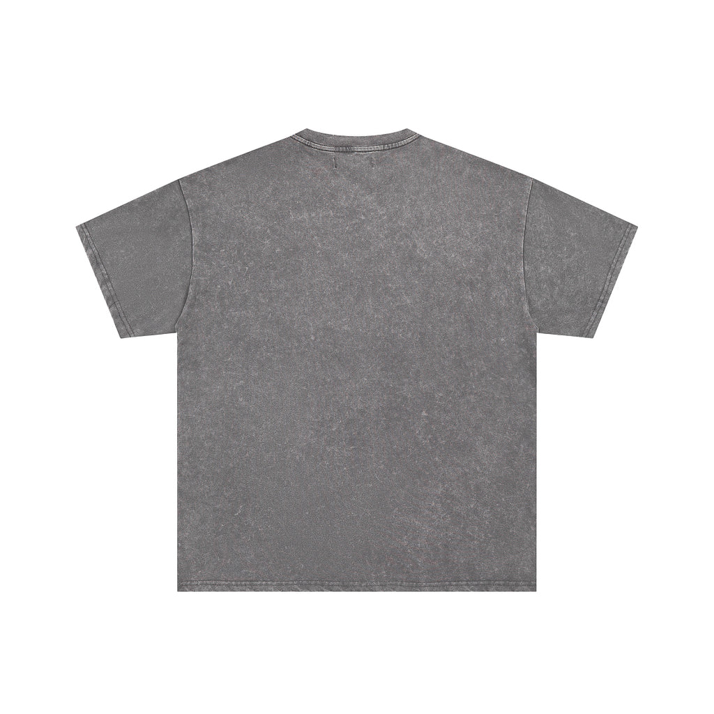 Washed Dark Grey Vintage Off‑Road Truck Graphic Oversized T‑Shirt