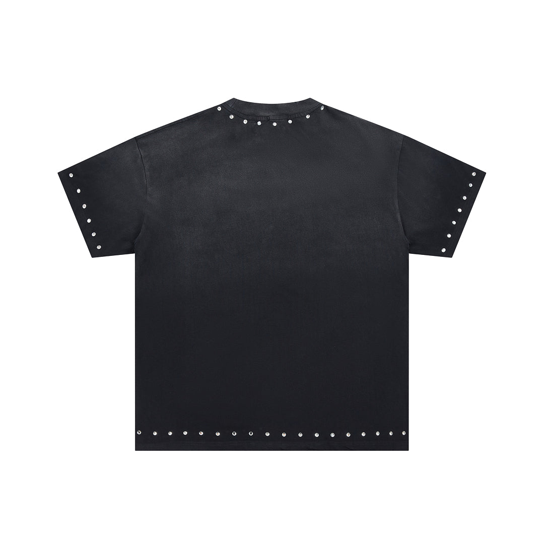 Black Vintage Malibu California Motorcycle Graphic Oversized T‑Shirt