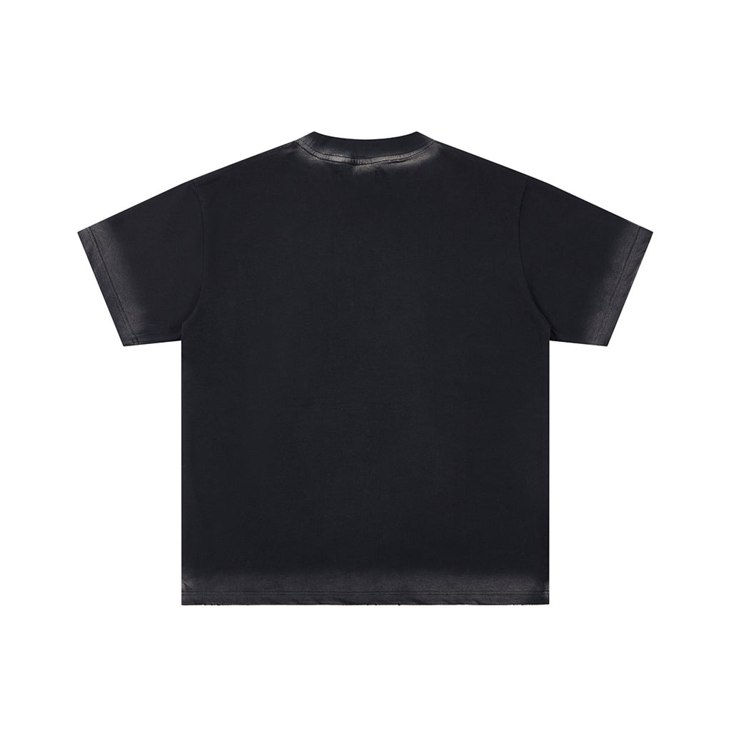 Black Vintage City Of Angels Sunset DUAA Graphic Oversized T‑Shirt