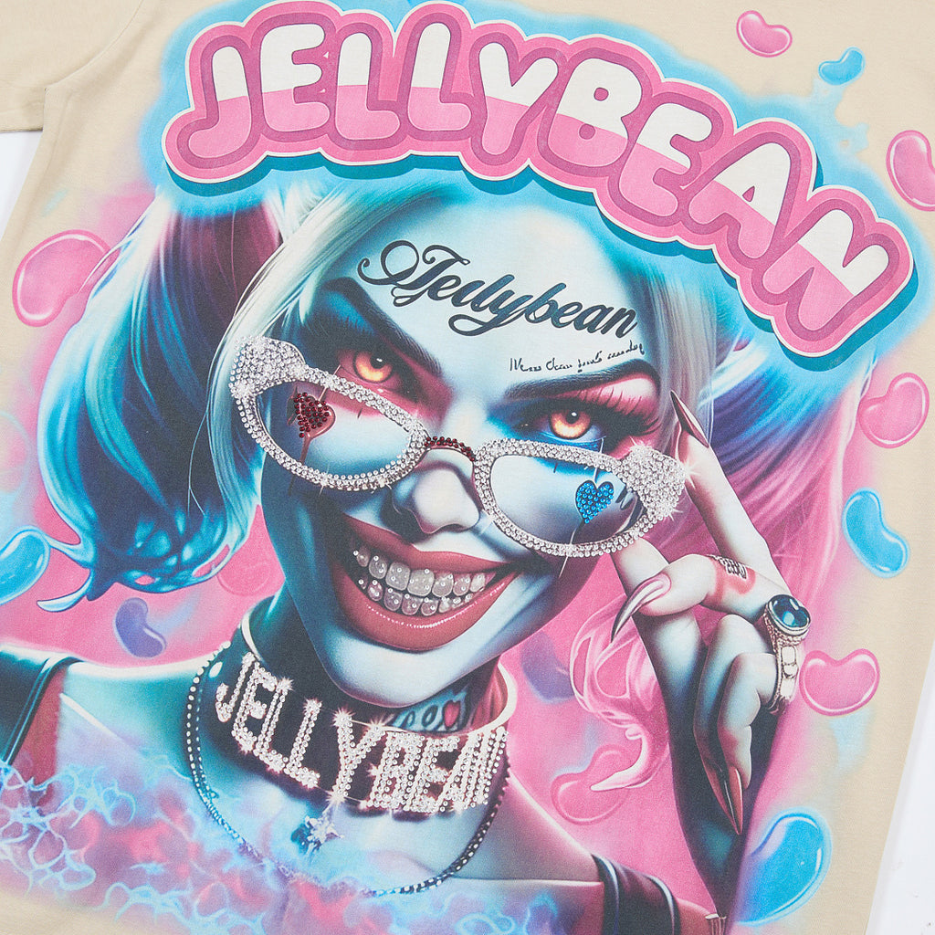 Jellybean Retro Surreal Portrait Graphic Oversized T‑Shirt