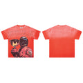 Red Vintage Racer Champion Trophy Graphic Oversized T‑Shirt