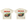 Off‑White Washed Vintage Highway Car DUAA Graphic Oversized T‑Shirt