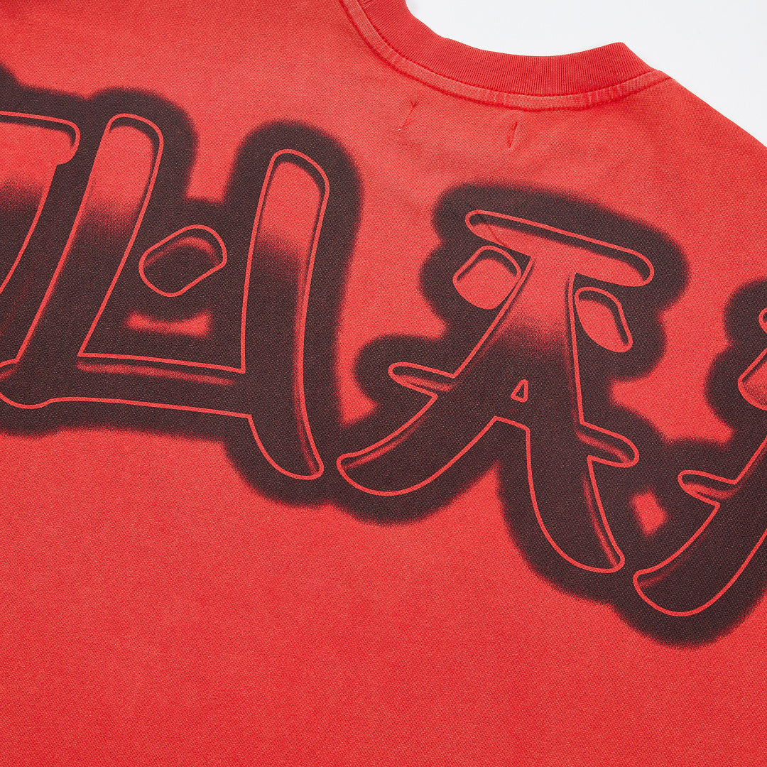 Red Vintage Panther Graphic Oversized T‑Shirt