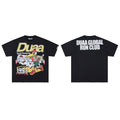 Black 1993 Retro Global Run Club DUAA Graphic Oversized T‑Shirt