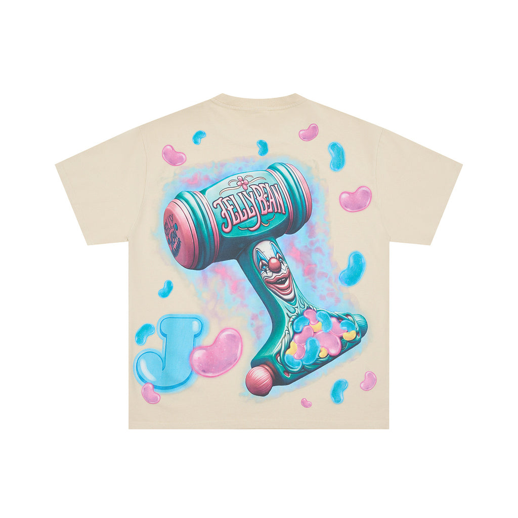 Jellybean Retro Surreal Portrait Graphic Oversized T‑Shirt