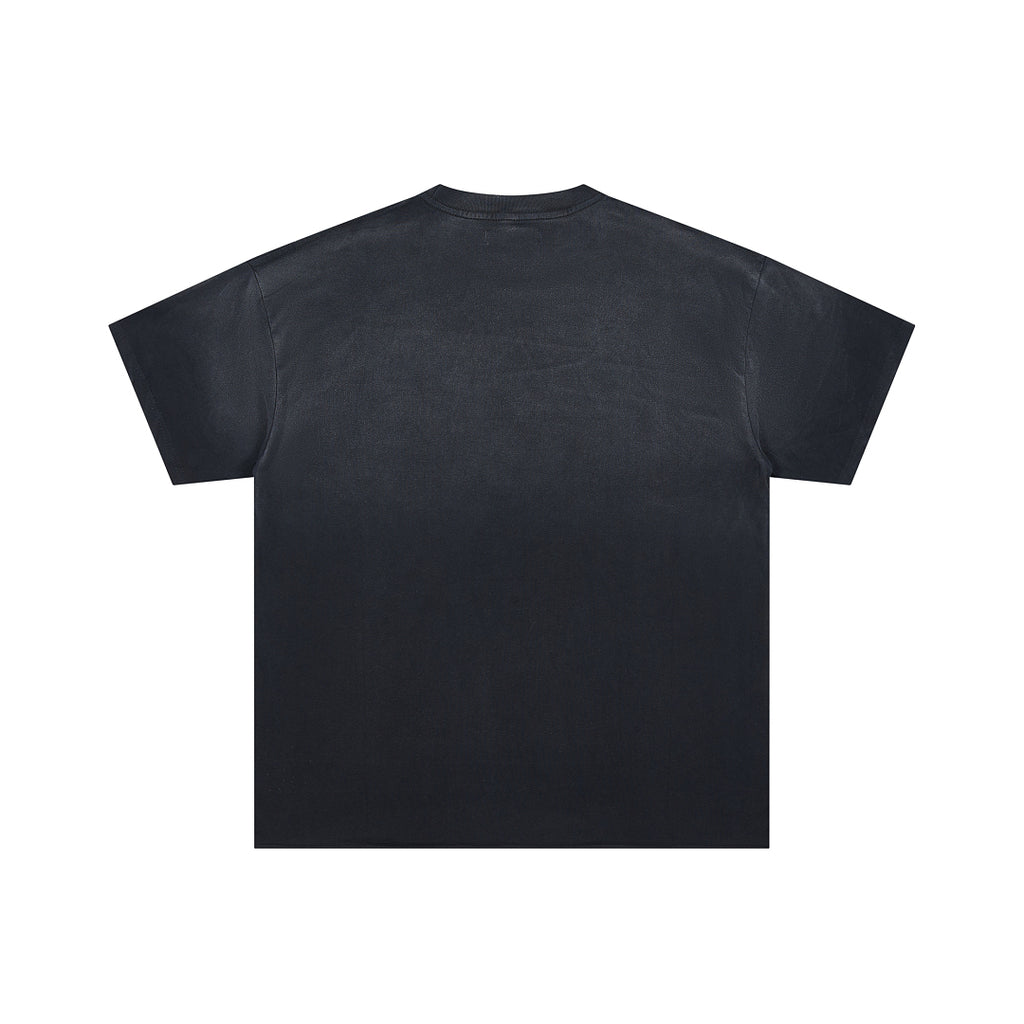 Black Vintage Boxing Bulldog Graphic Oversized T‑Shirt
