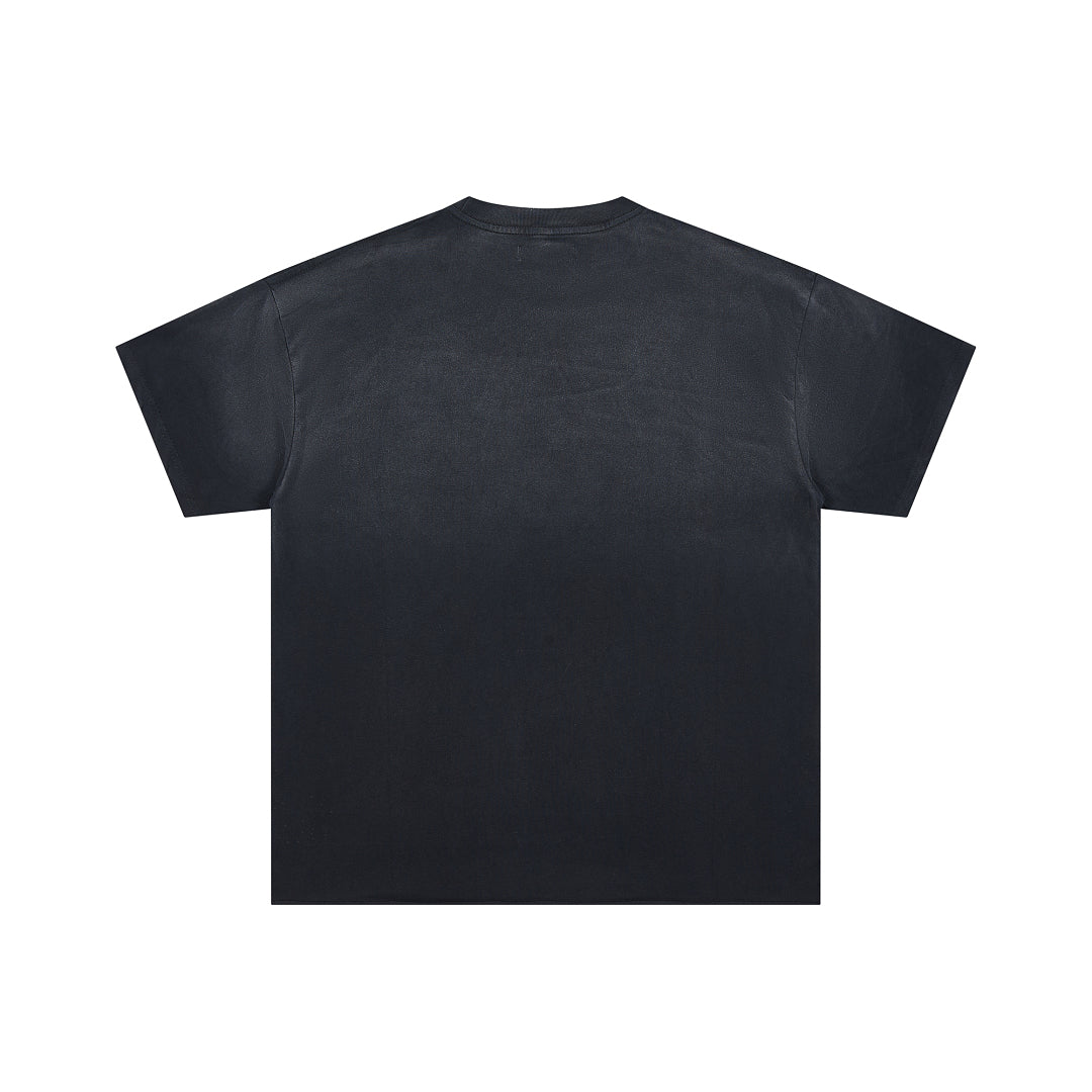 Black Vintage Boxing Bulldog Graphic Oversized T‑Shirt