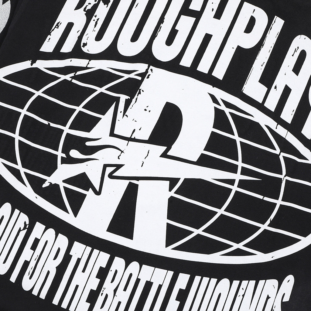 Roughplay Skeleton Retro Graphic Long Sleeve Tee Men Oversized Streetwear Top