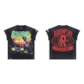 Black Skeleton Portrait Graphic Oversized Tee Roughplay Streetwear Short Sleeve T‑Shirt