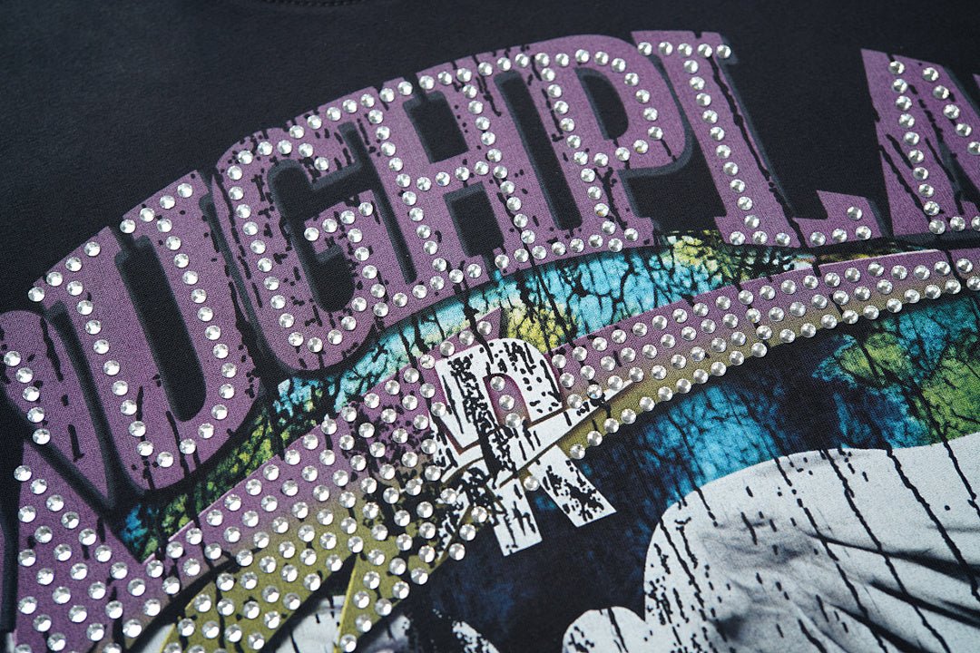 Vintage Washed Black Eagle Tour Graphic Oversized T‑Shirt