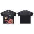 Black Washed Racer Helmet DUAA Graphic Oversized T‑Shirt