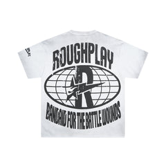 Vintage Washed White I Love Rough Play Globe Graphic Oversized T‑Shirt