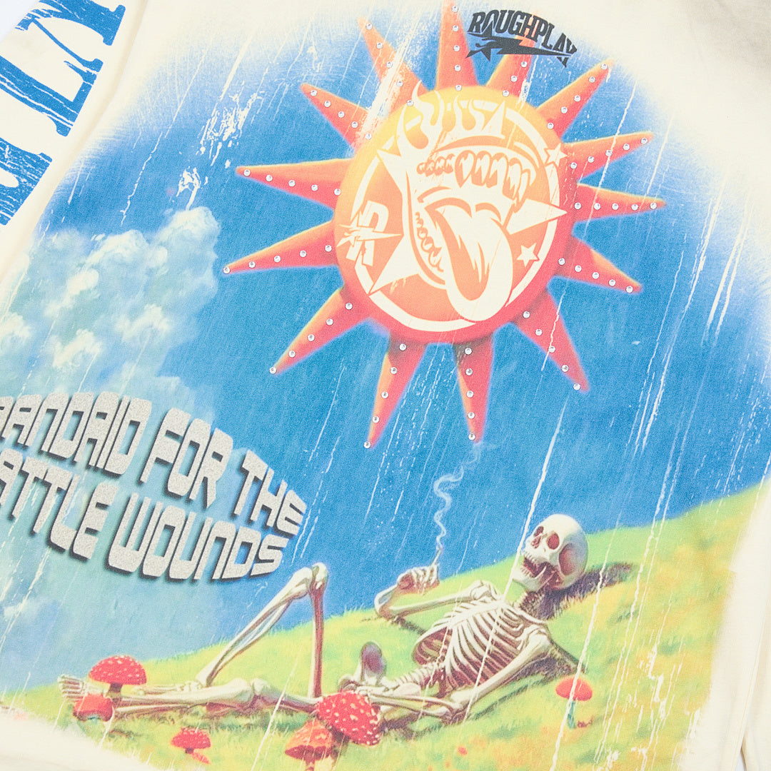 Vintage Sun Landscape Graphic Long Sleeve Tee Roughplay Oversized Streetwear T‑Shirt