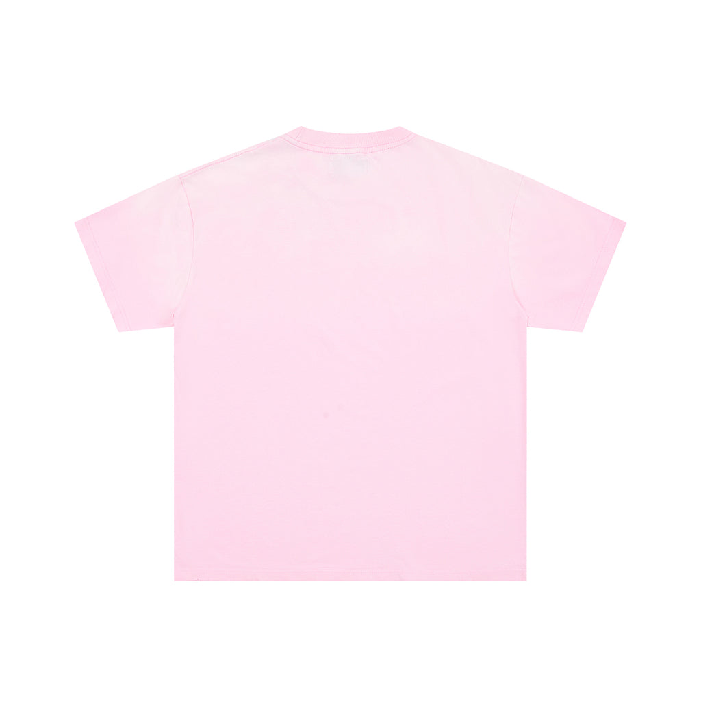 Pink Vintage Football Player Graphic Oversized T‑Shirt