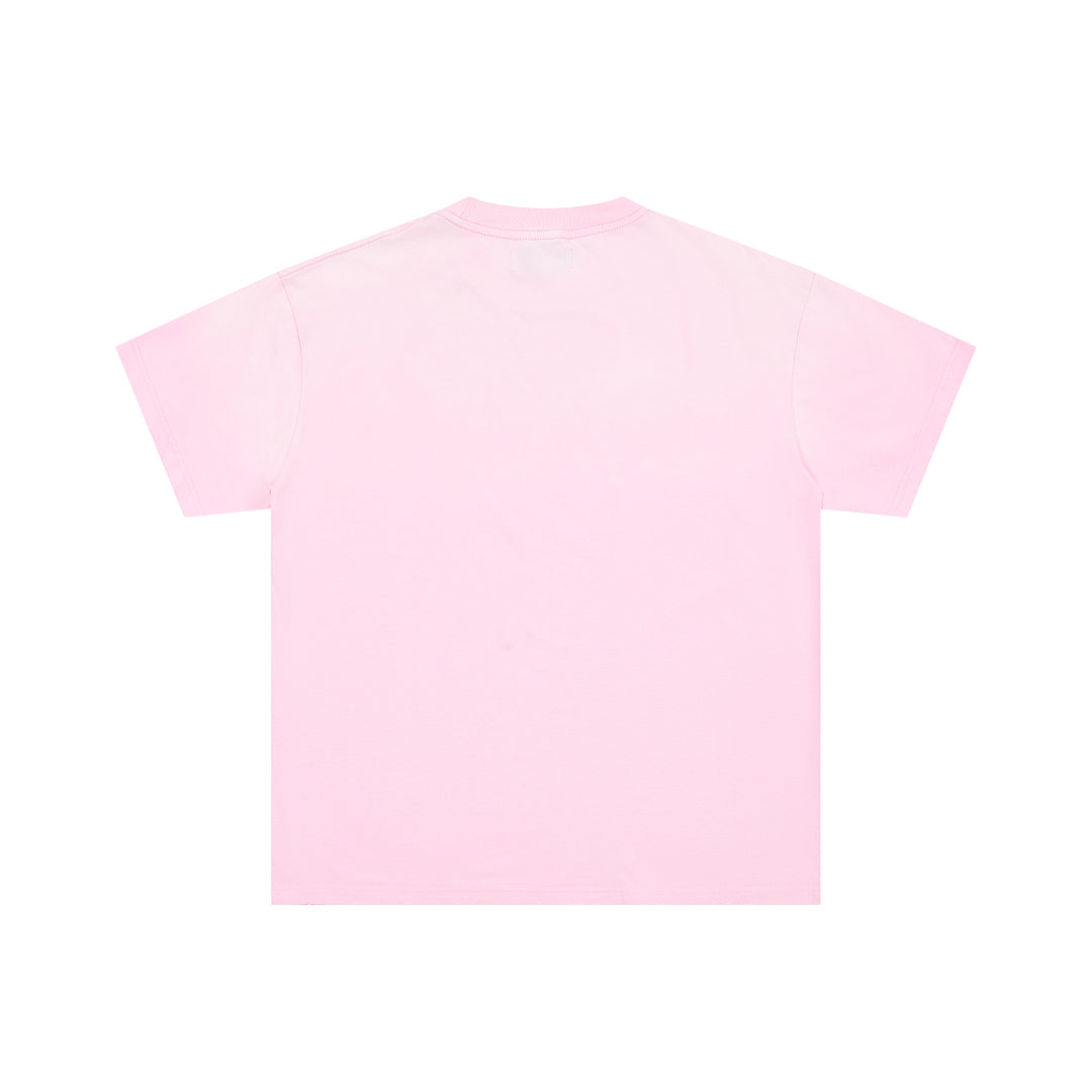 Pink Vintage Football Player Graphic Oversized T‑Shirt