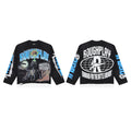 Roughplay Skeleton Retro Graphic Long Sleeve Tee Men Oversized Streetwear Top