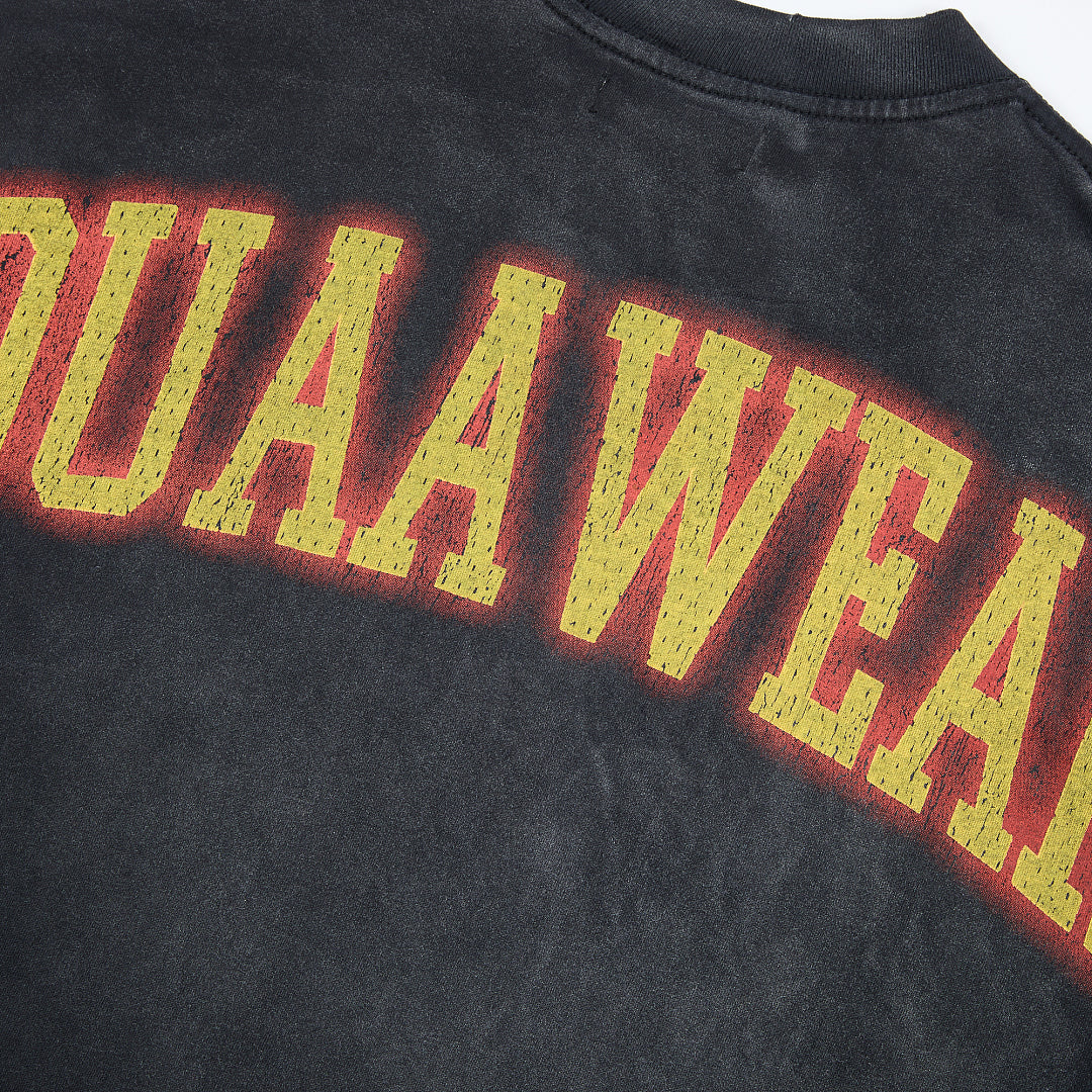 Black Vintage Basketball Hoop Graphic Oversized T‑Shirt