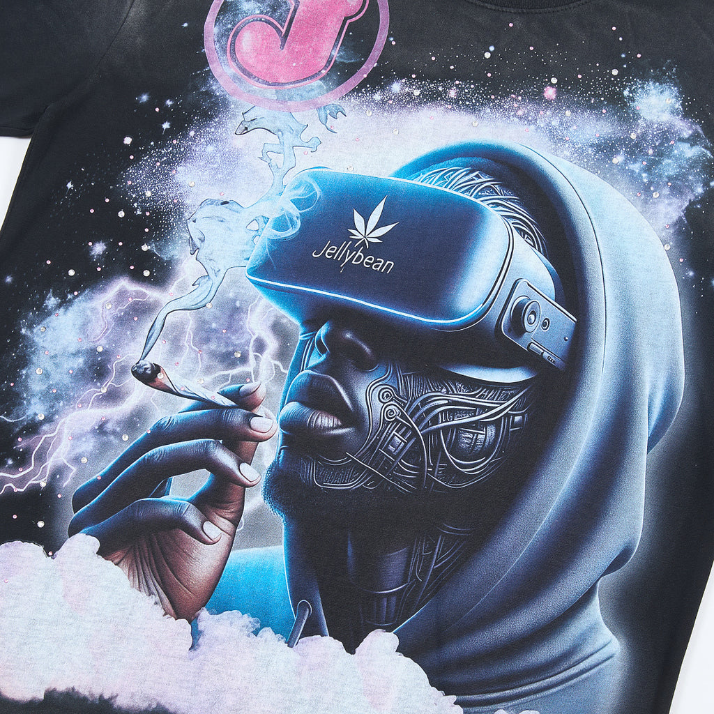 Jellybean Cosmic Galaxy Character Graphic Oversized T‑Shirt