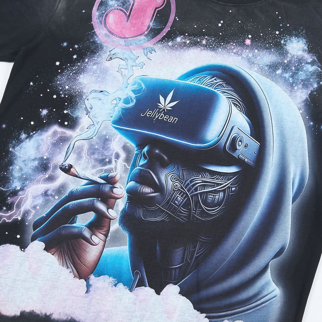 Jellybean Cosmic Galaxy Character Graphic Oversized T‑Shirt
