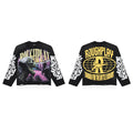 Roughplay Alien Monster Graphic Long Sleeve Tee Men Oversized Streetwear Top