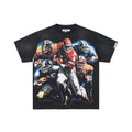 Black Vintage American Football Game Graphic Oversized T‑Shirt