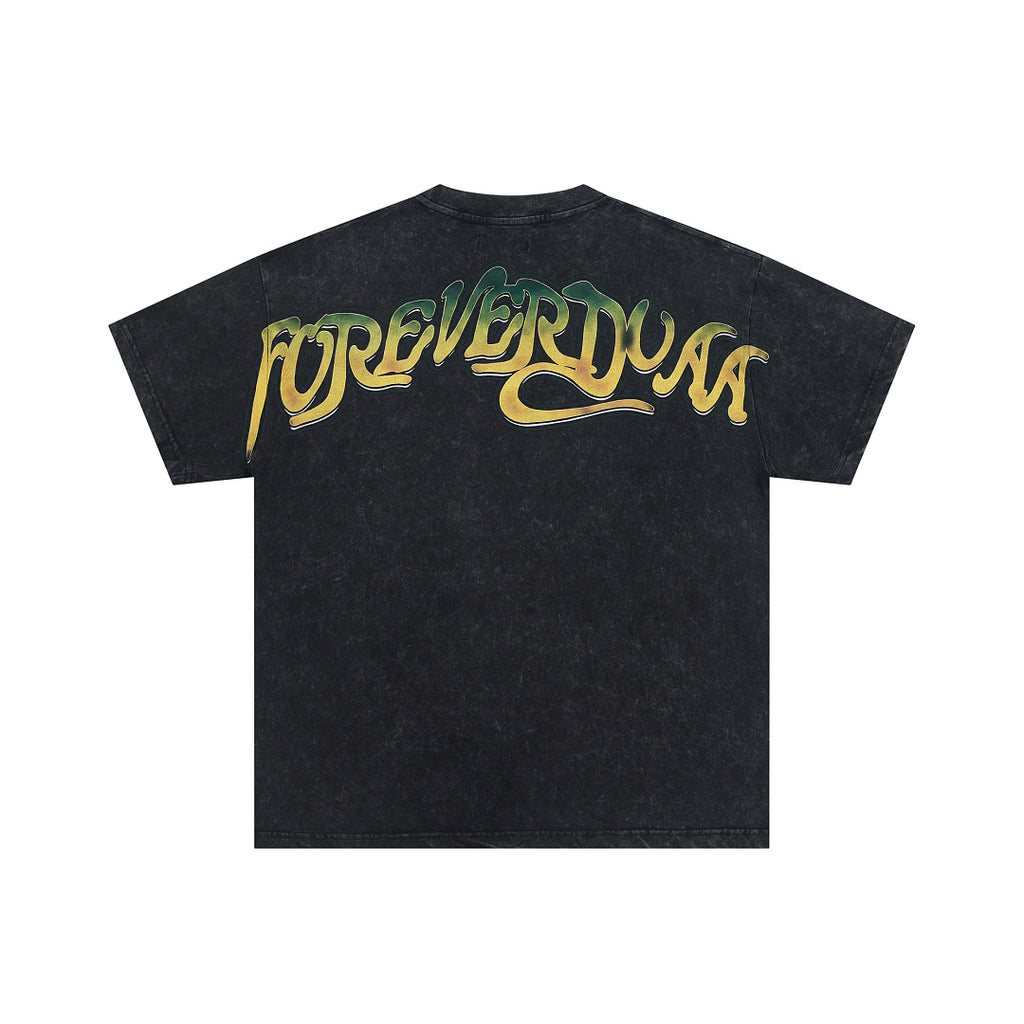 Black Vintage 1993 Wheel Graphic Oversized T‑Shirt