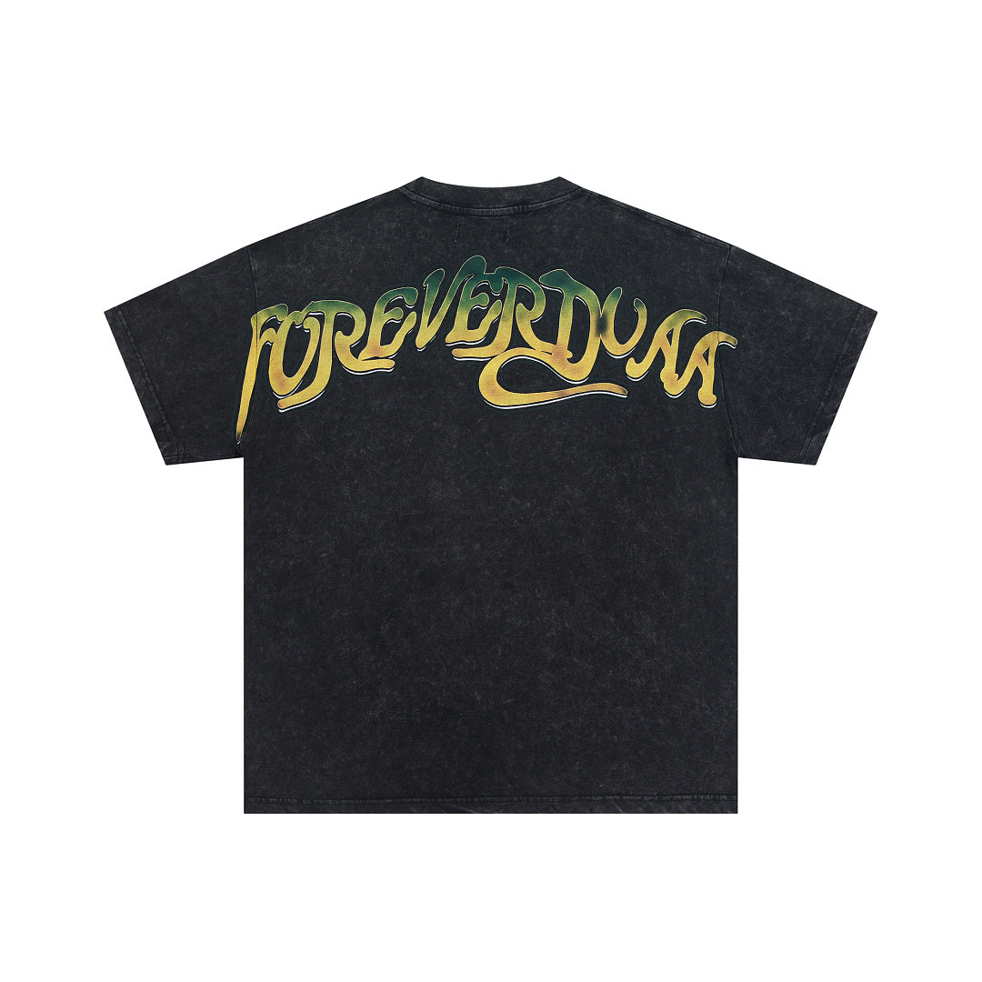 Black Vintage 1993 Wheel Graphic Oversized T‑Shirt