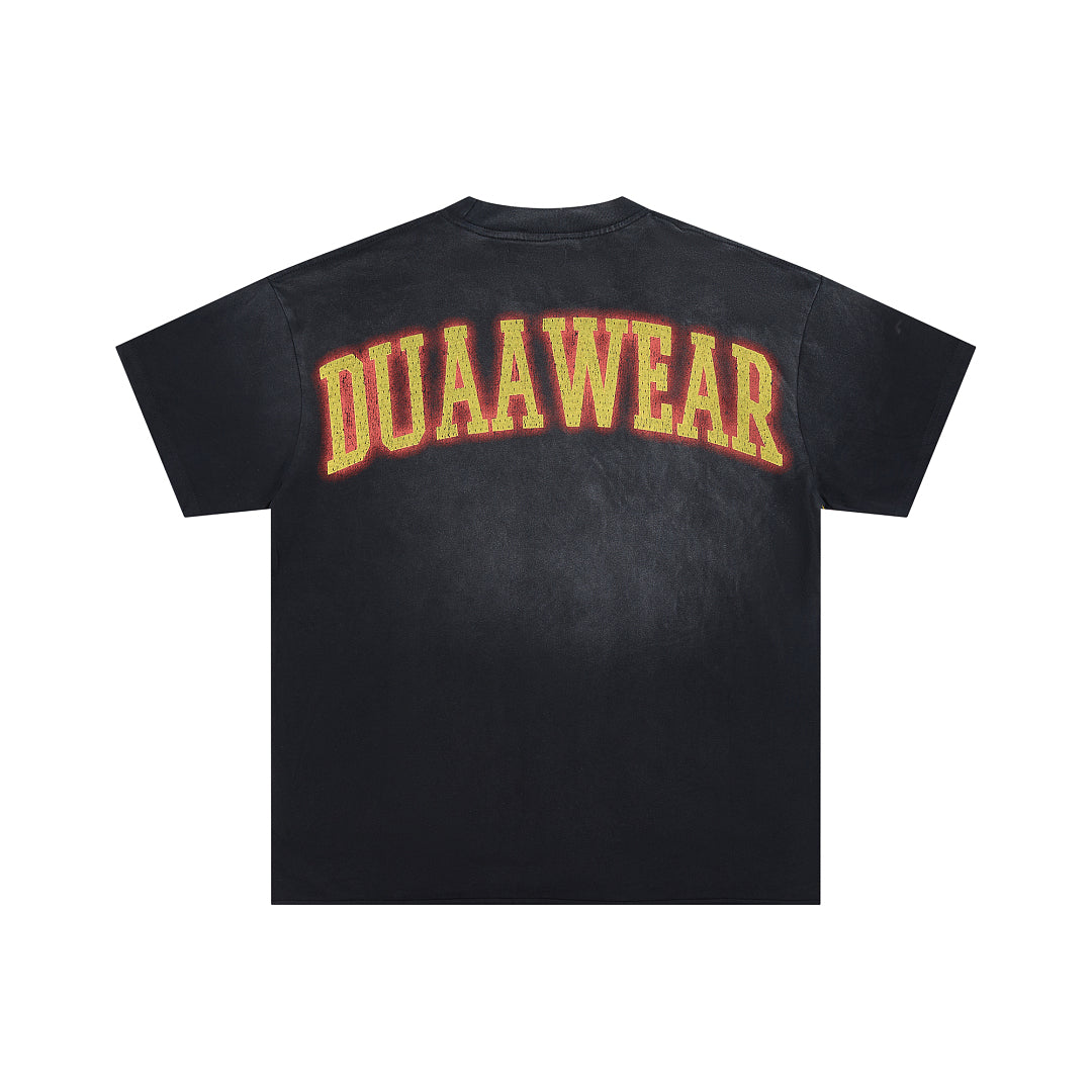 Black Vintage Basketball Hoop Graphic Oversized T‑Shirt
